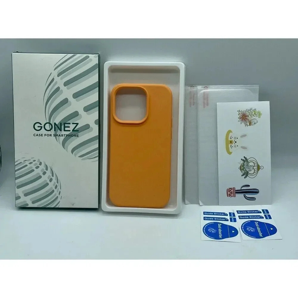 GONEZ For iPhone 14 Pro Case With 2 Pack Screen Protector‎ Orange